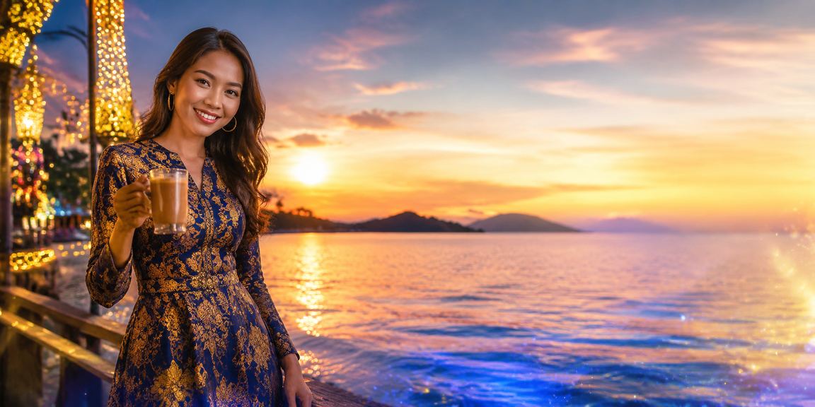Suasana pertaruhan kasino di Kota Kinabalu dengan motif batik